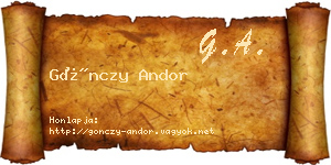 Gönczy Andor névjegykártya