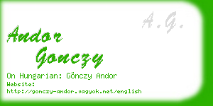 andor gonczy business card